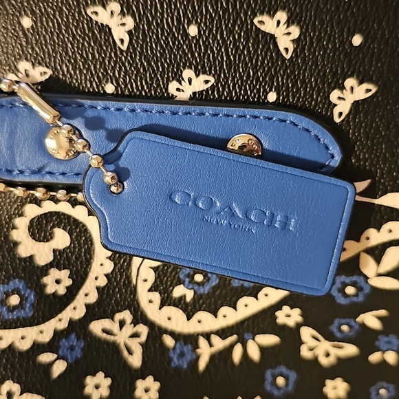 Coach Black and Blue Paisley Tote - Picture 6 of 12